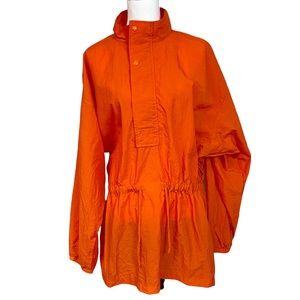 Jesse Jeans orange pullover windbreaker jacket cinch waist